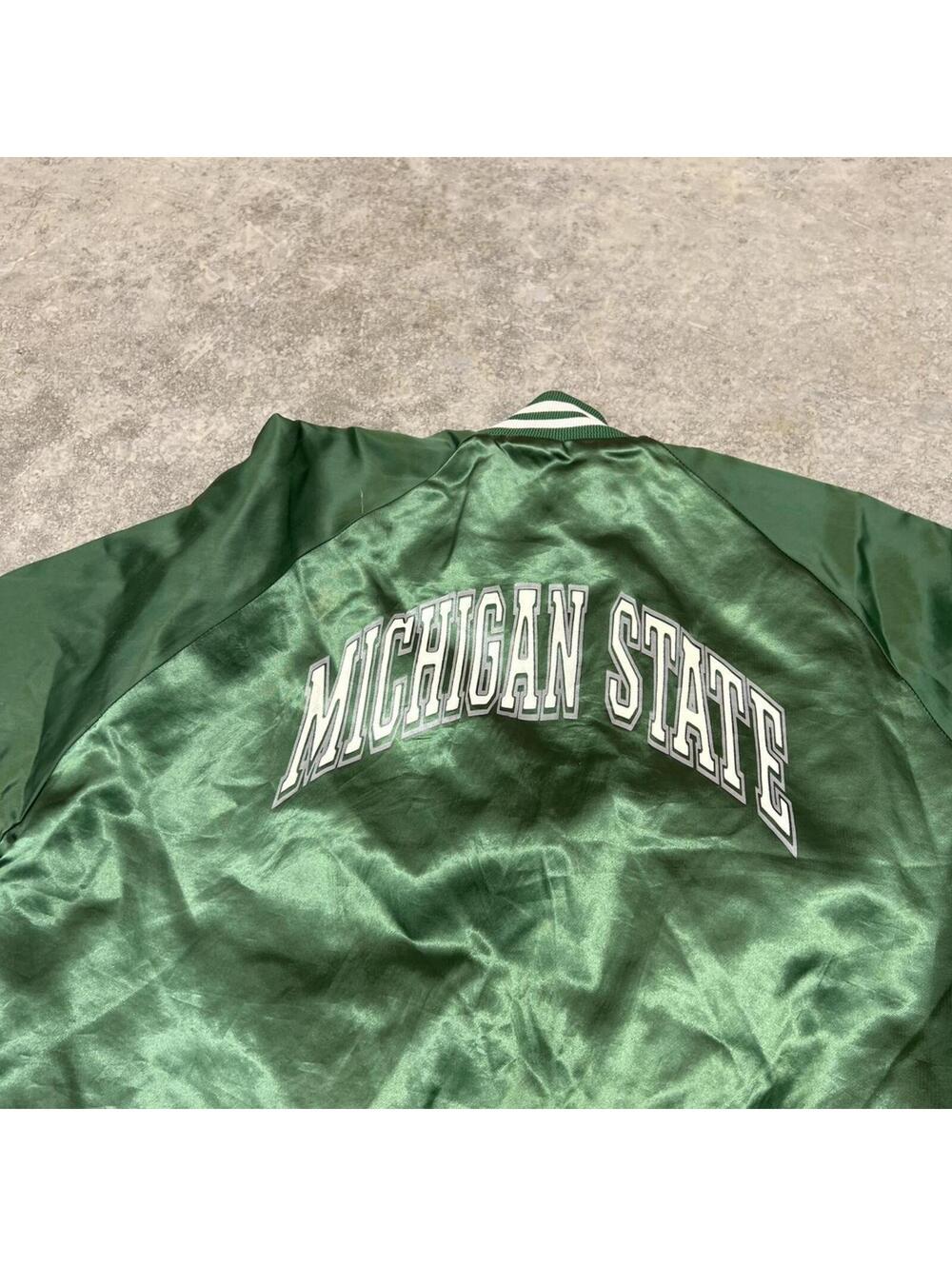 vintage michigan state university spartans collegiate satin bomber jacket small - Picture 6 of 6